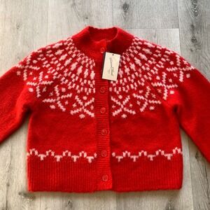 Universal Thread Women's Merriment Cardigan Sweater in red